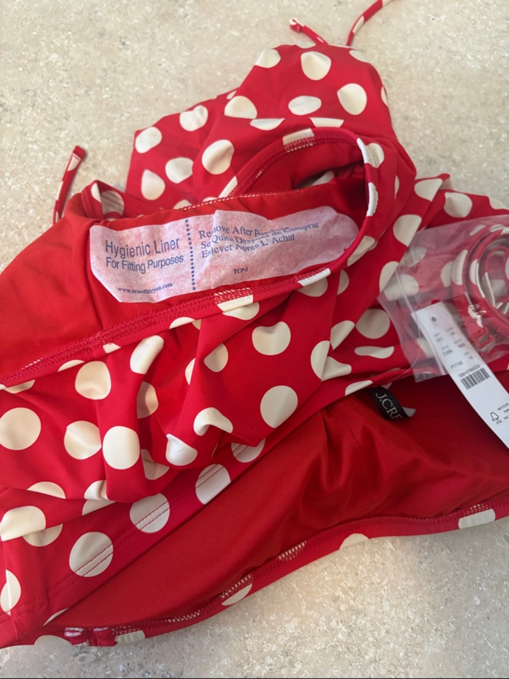 J. Crew Red and White Polka Dot One-Piece Swimsuit - Picture 4 of 5